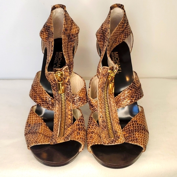 Michael Kors Snake Embossed Heels - Picture 2 of 10
